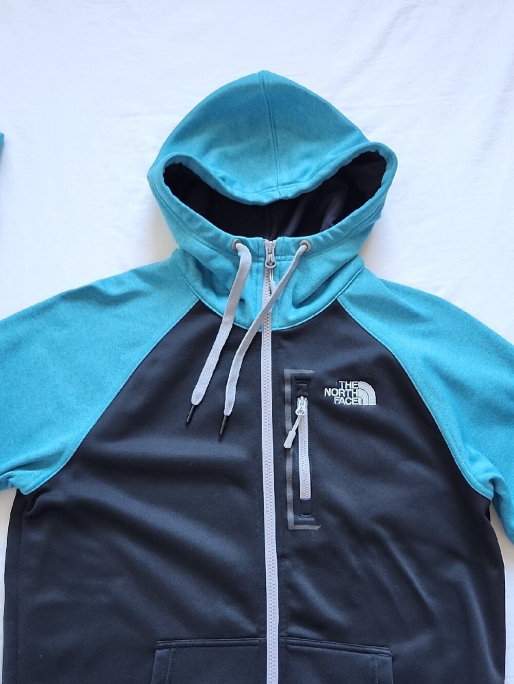 The North Face Blue Black Full Zip Hoodie Light Jacket Men's Small - Picture 3 of 14